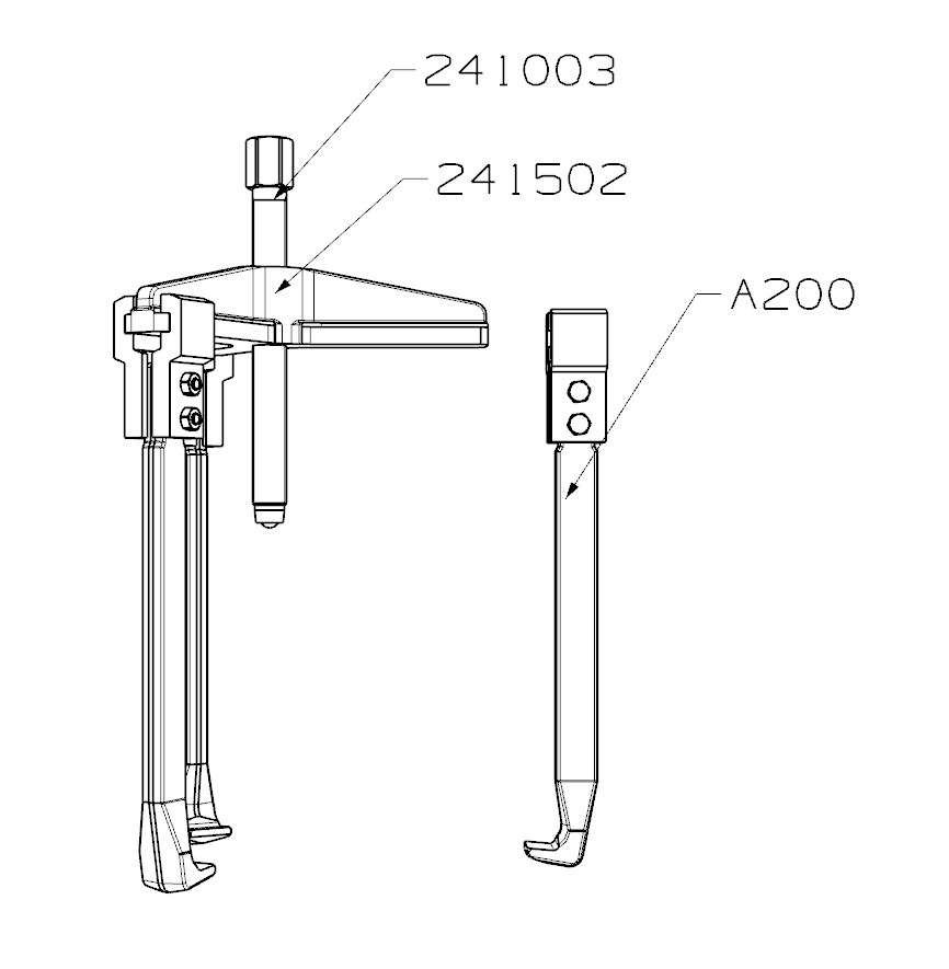 EXTRACTOR FORZA SERIE 2400LT DE 3 PATAS LARGAS